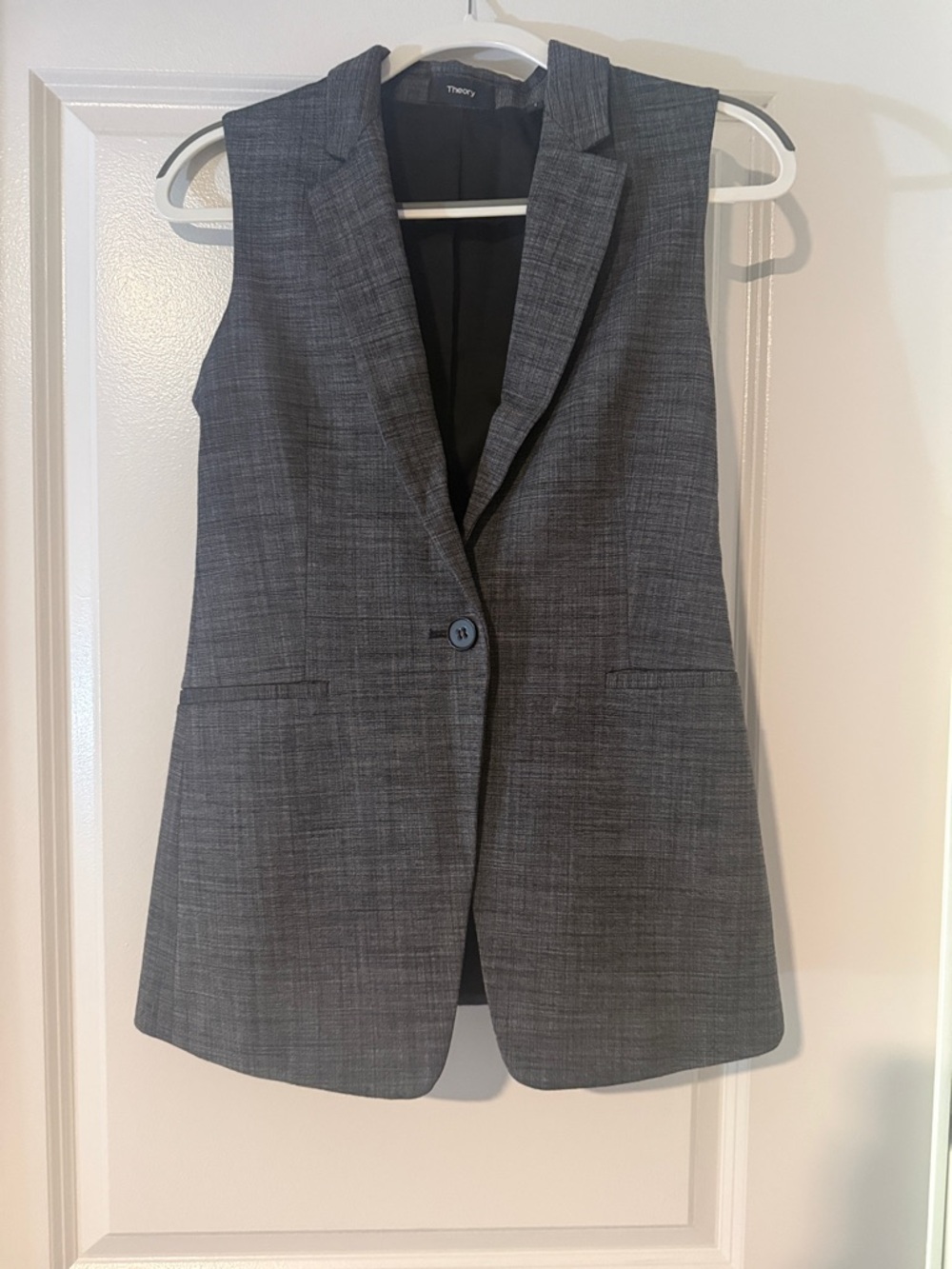 Theory Charcoal Gray Wool Vest